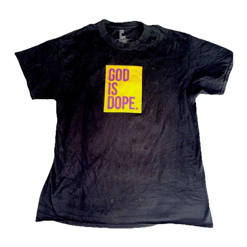 Kobe Shirt Men's Size Large God Is Dope Mamba 24 Lakers Black Short Sleeve